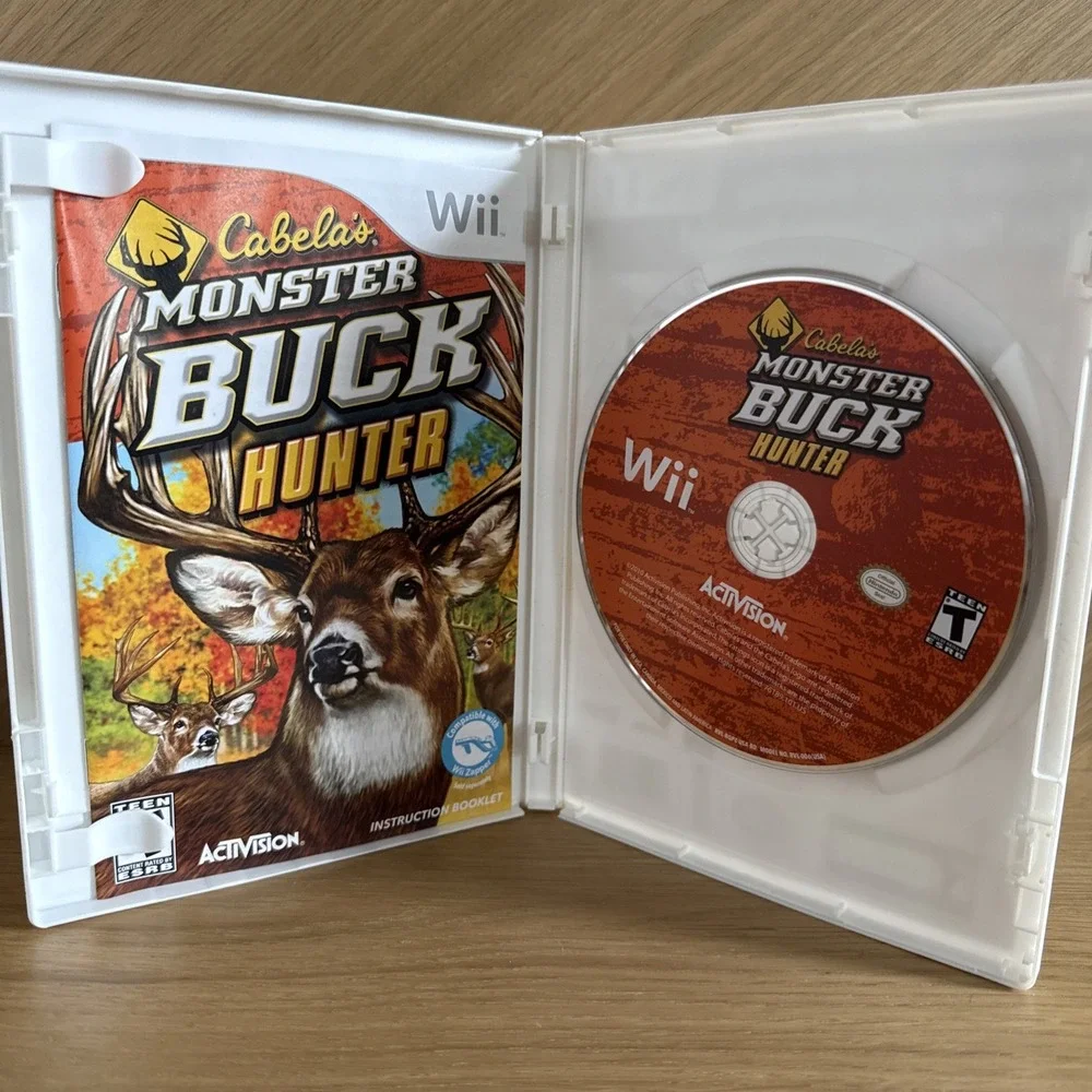 Nintendo Wii Monster Buck Game Hunting Cabela's Complete W‎ Manual Hunting Deer